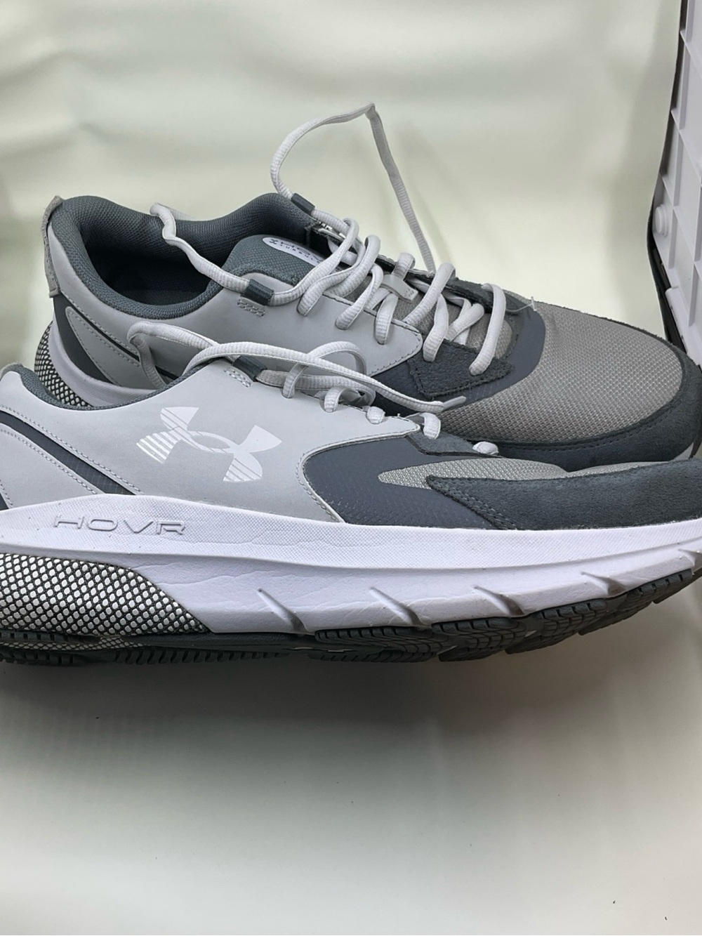 Under Armour Men's Gray and White HOVR Athletic Shoes